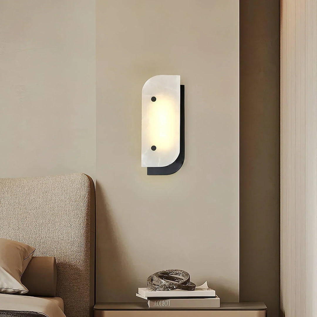 Asymmetrical Elaris Alabaster Wall Lamp