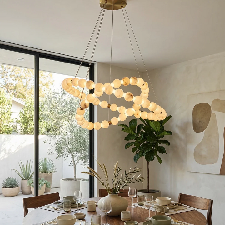 Aura Alabaster Orb Chandelier