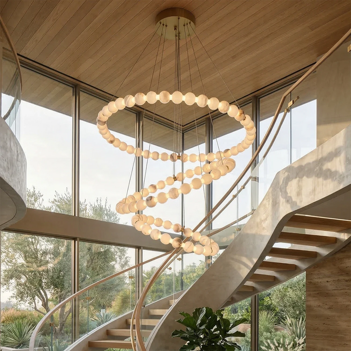 Aura Alabaster Orb Chandelier