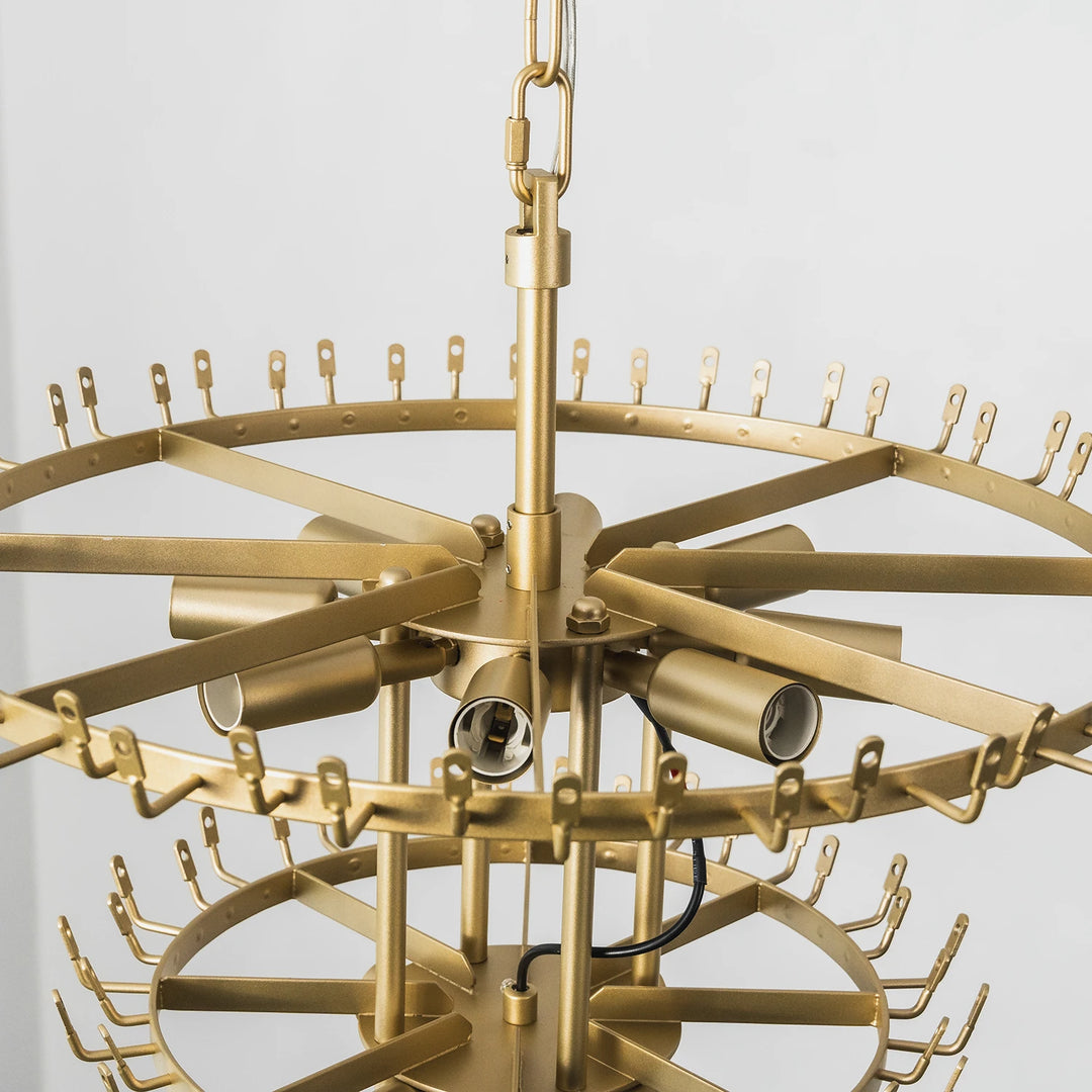 Full view of the assembled brass frame with all mounting hooks and sockets