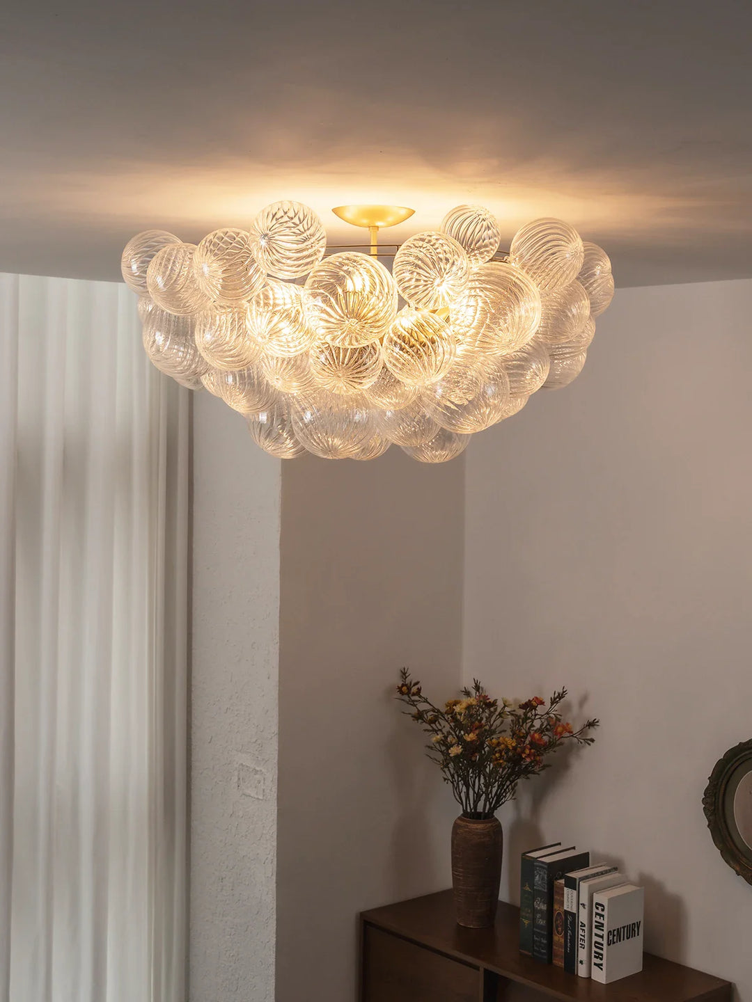 Bubble Texture Glass Ball Ceiling Light