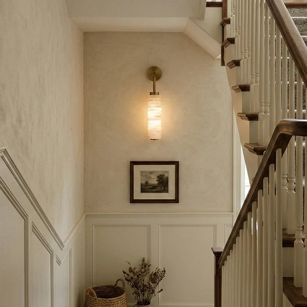 Calla Cylinder Alabaster Wall Lamp