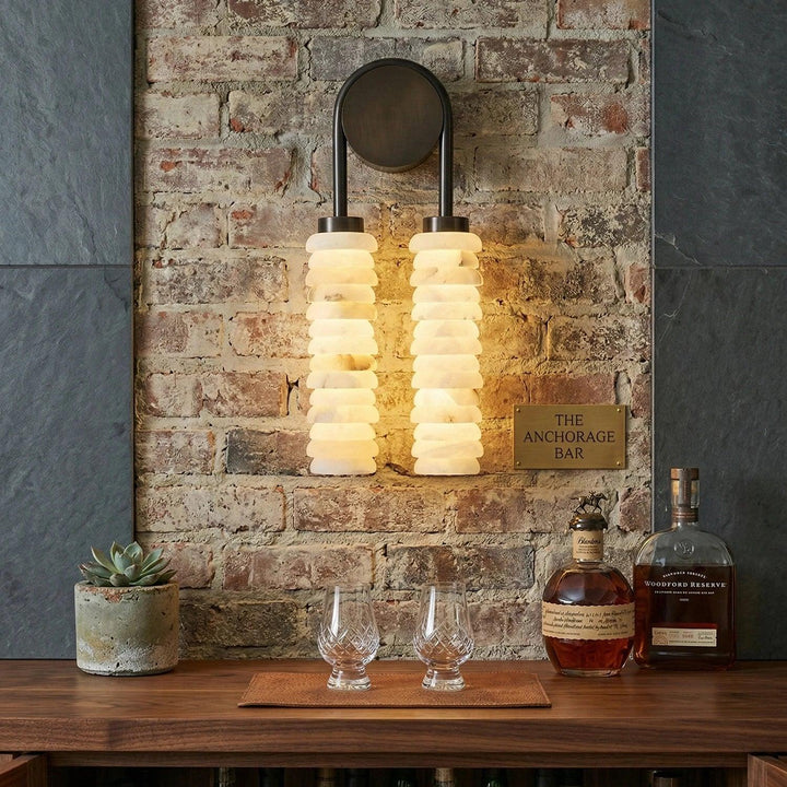 Calla Ribbed Alabaster Wall Sconce