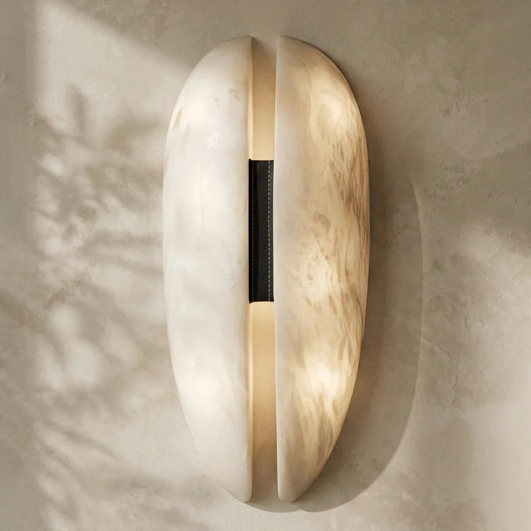 Capsule Alabaster Veil Leather Wall Light