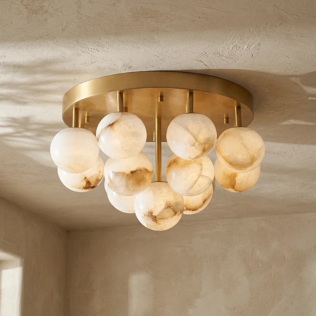 Clustered Aurelia Alabaster Globe Ceiling Light