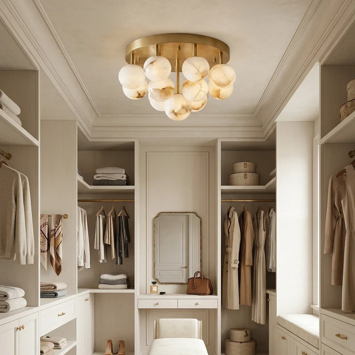 Clustered Aurelia Alabaster Globe Ceiling Light