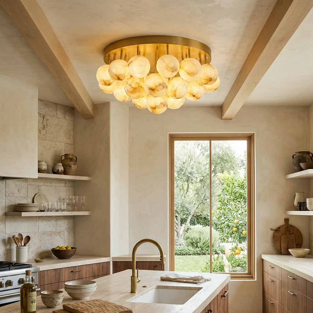 Clustered Aurelia Alabaster Globe Ceiling Light
