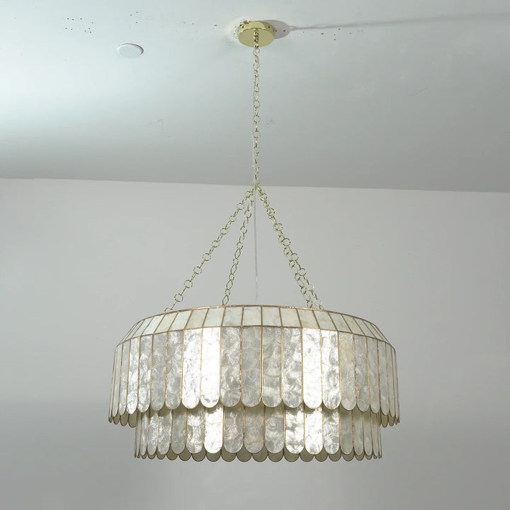 Columnar Capiz Shell Chandelier