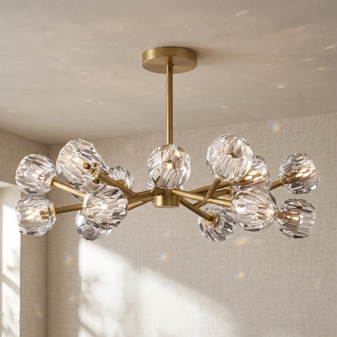 Crystal Ball Round Cluster Chandelier