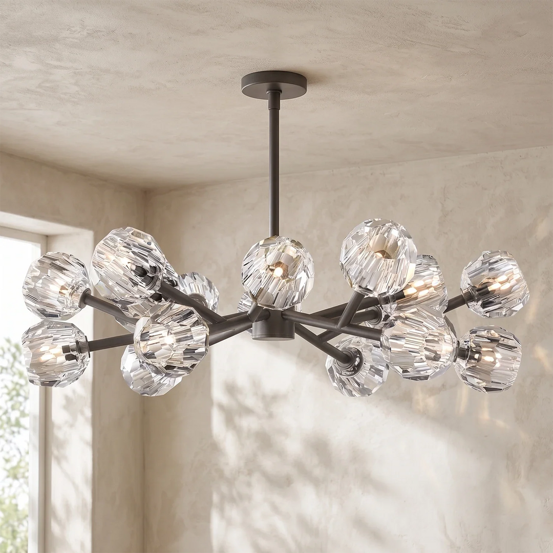 Crystal Ball Round Cluster Chandelier