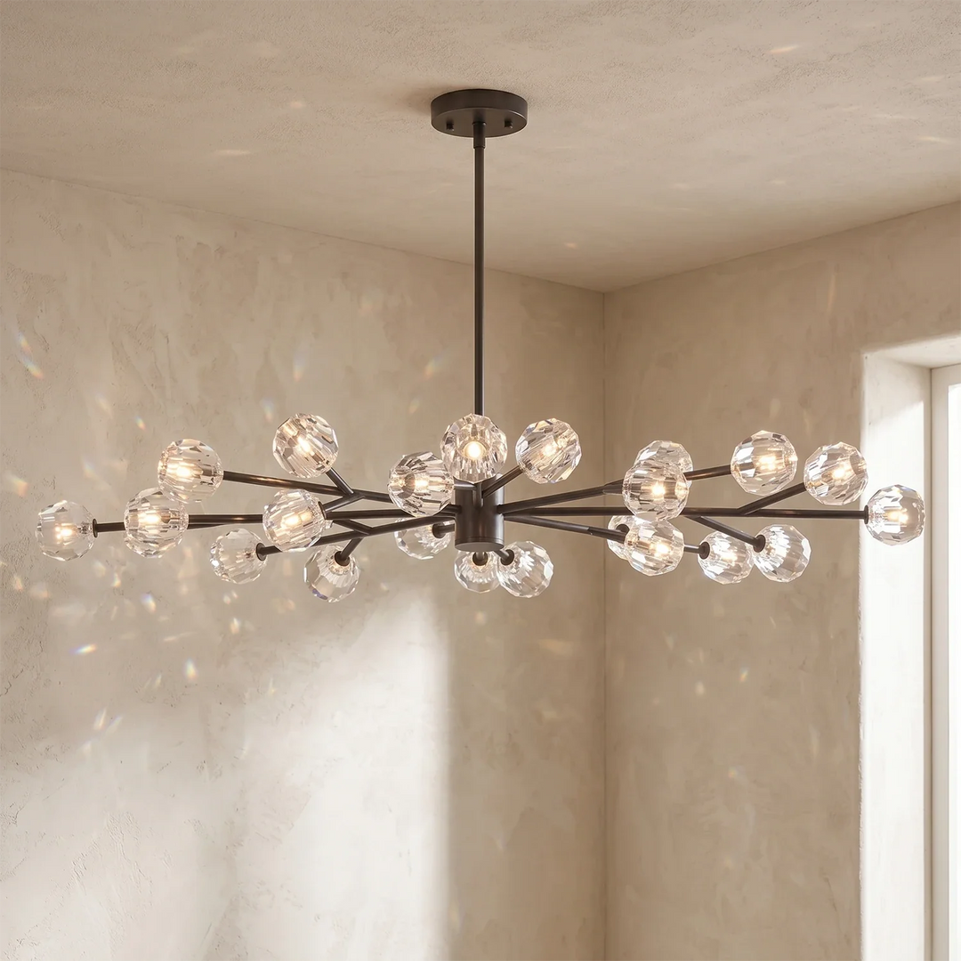 Crystal Ball Round Cluster Chandelier