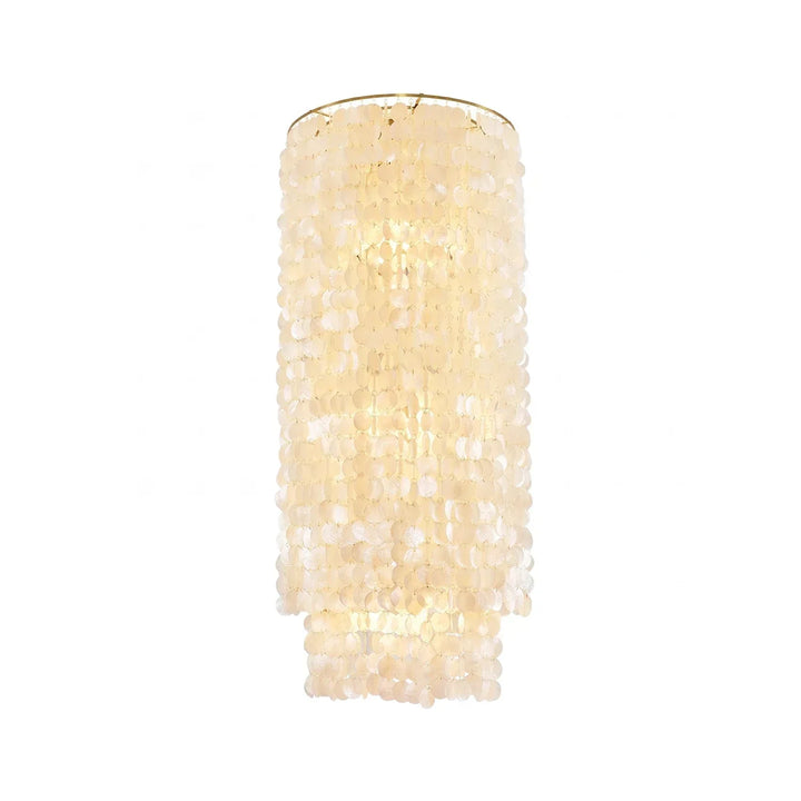 Cylindrical Capiz Shell Flush Mount Chandelier
