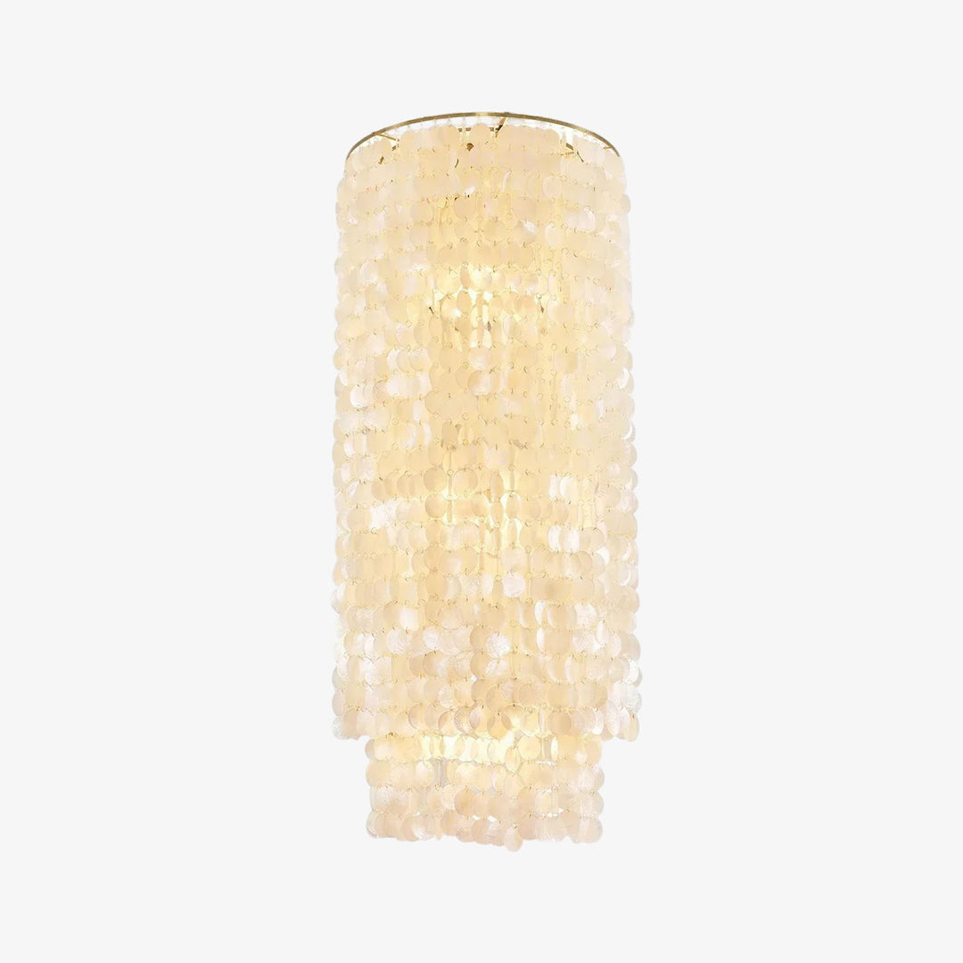 Cylindrical Capiz Shell Flush Mount Chandelier