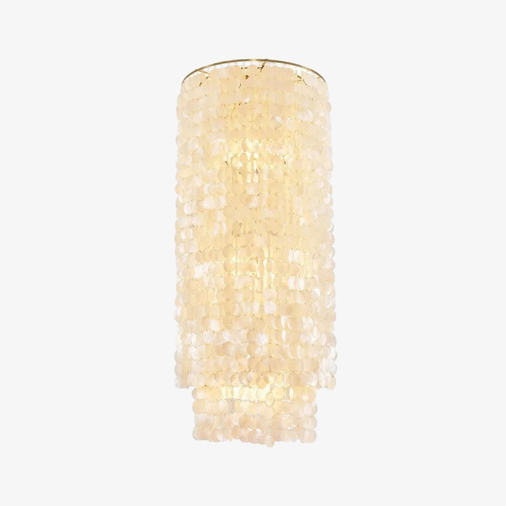 Cylindrical Capiz Shell Flush Mount Chandelier