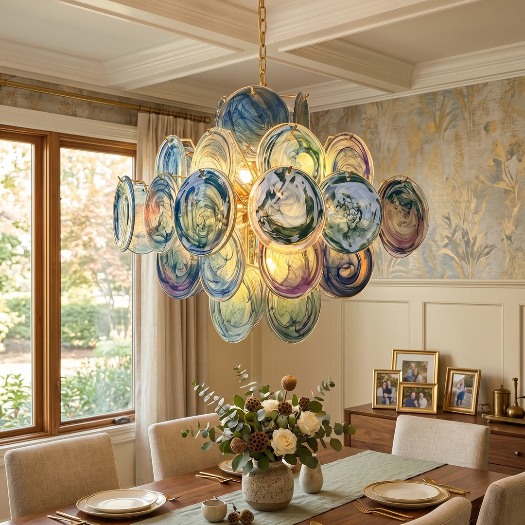 Tiered Aurelia Glass Multicolor Chandelier