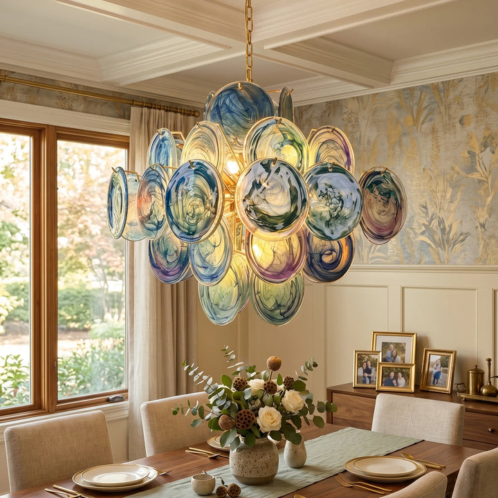 Tiered Aurelia Glass Multicolor Chandelier