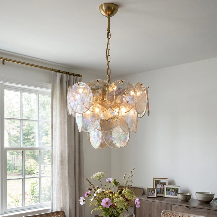 Tiered Aurelia Glass Multicolor Chandelier