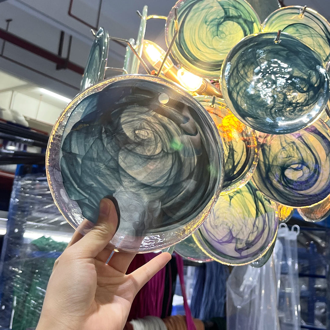 Tiered Aurelia Glass Multicolor Chandelier