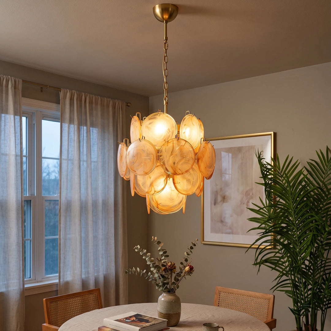 Tiered Aurelia Glass Multicolor Chandelier