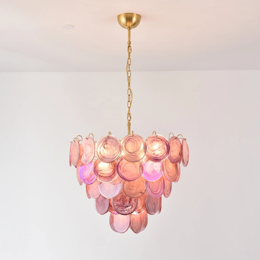 Tiered Aurelia Glass Multicolor Chandelier