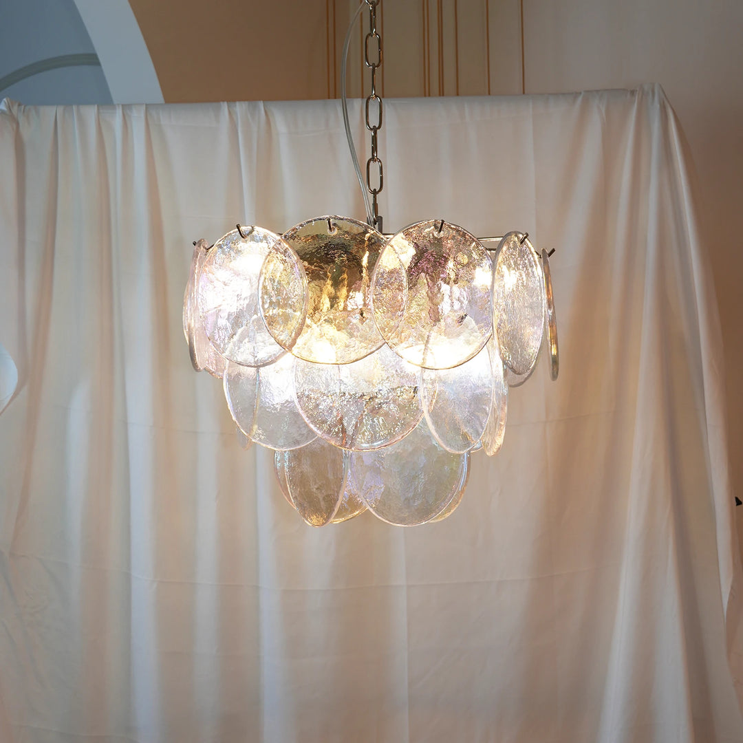 Tiered Aurelia Glass Multicolor Chandelier