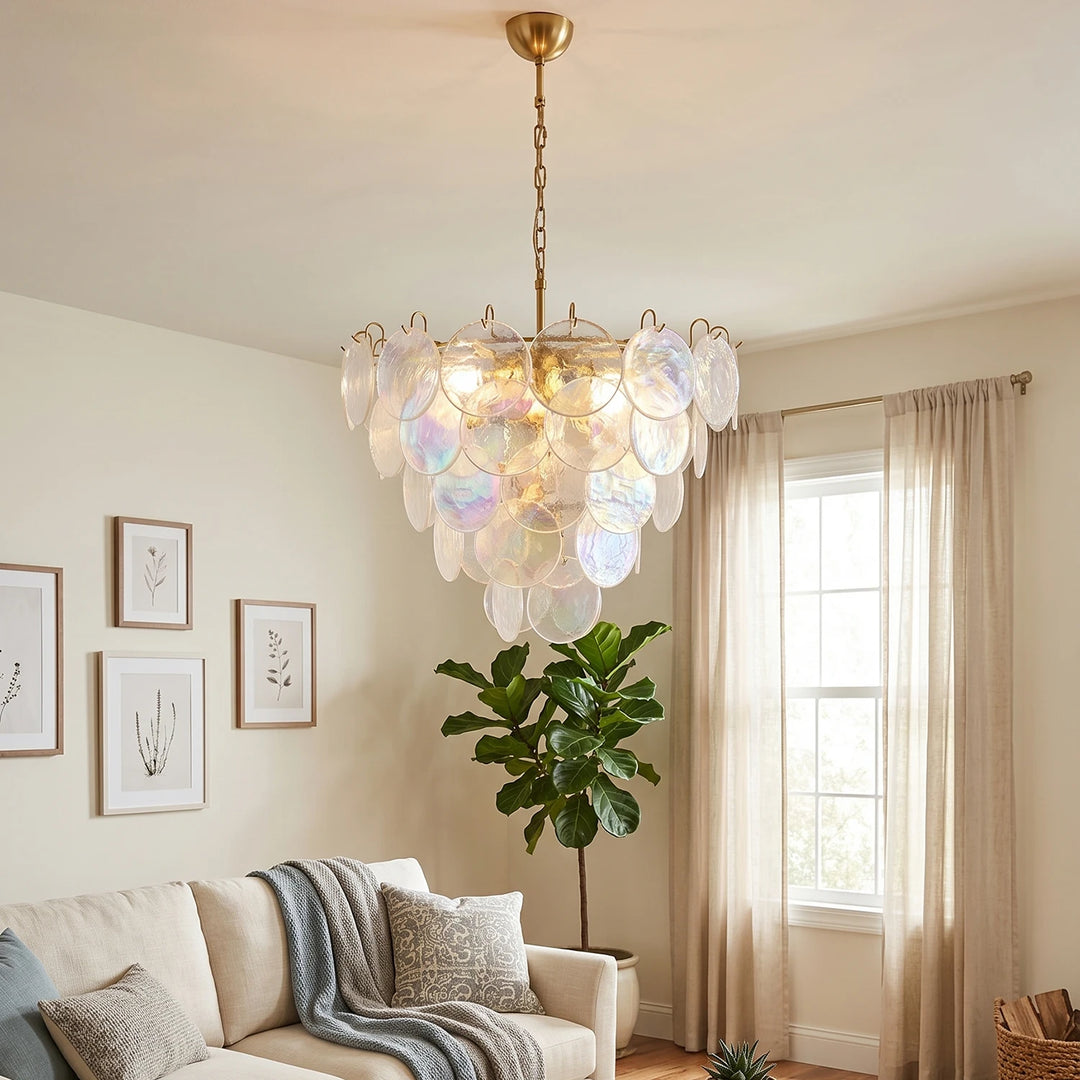 Tiered Aurelia Glass Multicolor Chandelier