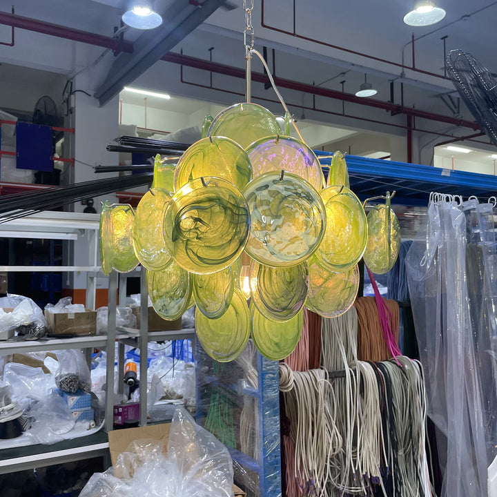 Tiered Aurelia Glass Multicolor Chandelier