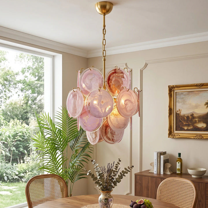 Tiered Aurelia Glass Multicolor Chandelier