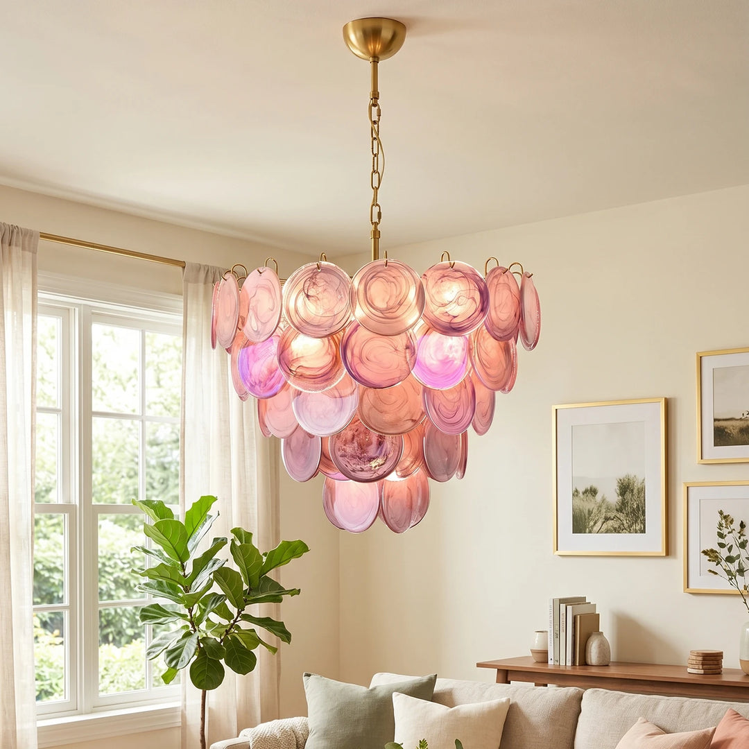 Tiered Aurelia Glass Multicolor Chandelier