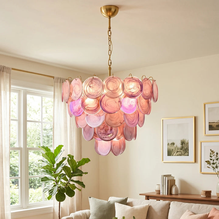 Tiered Aurelia Glass Multicolor Chandelier