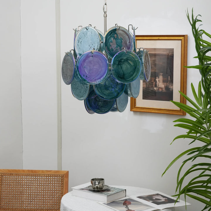 Tiered Aurelia Glass Multicolor Chandelier
