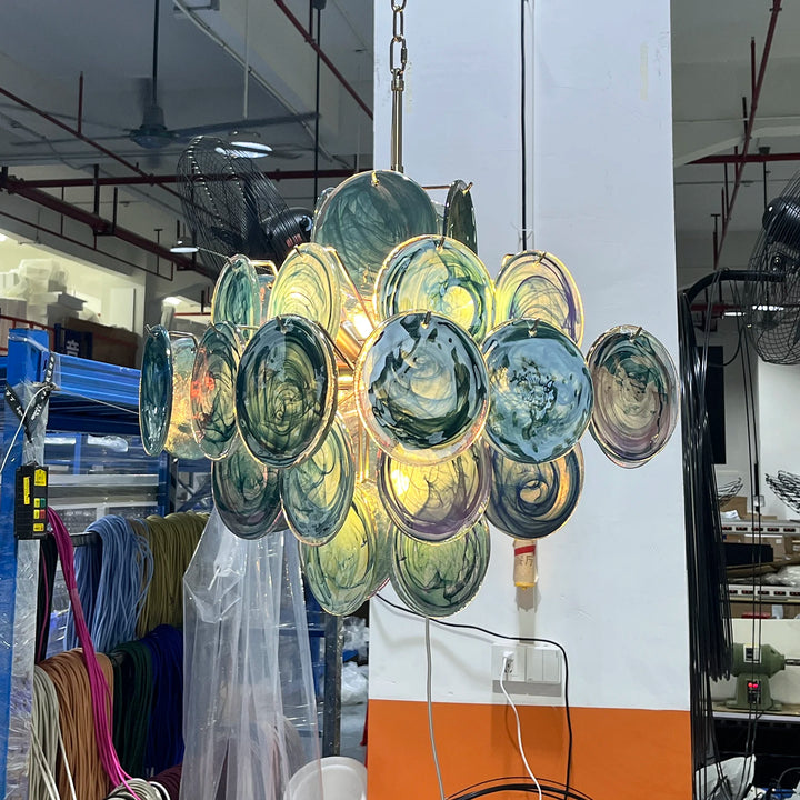 Tiered Aurelia Glass Multicolor Chandelier