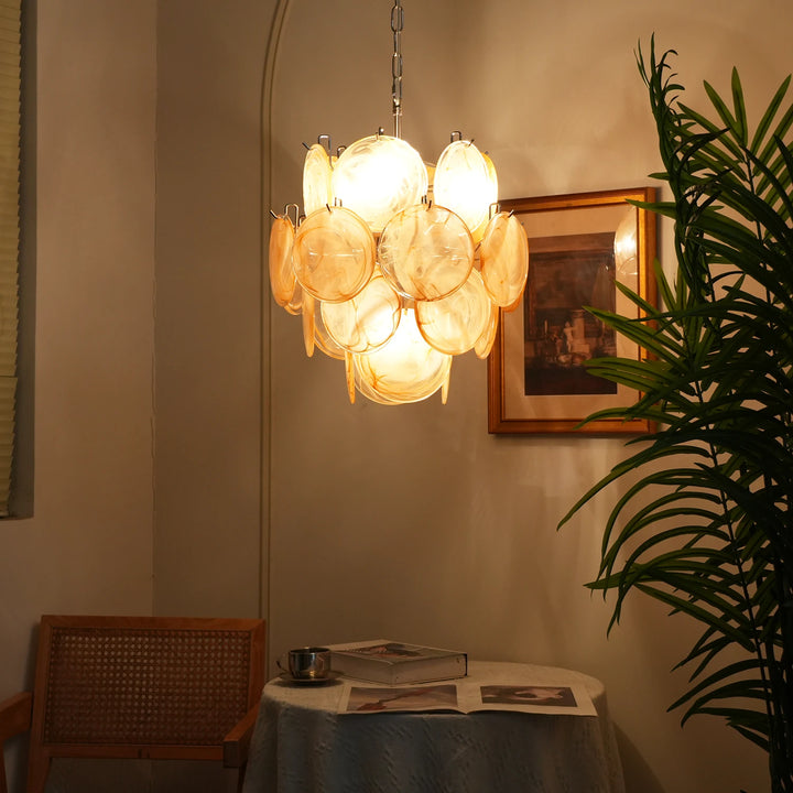 Tiered Aurelia Glass Multicolor Chandelier