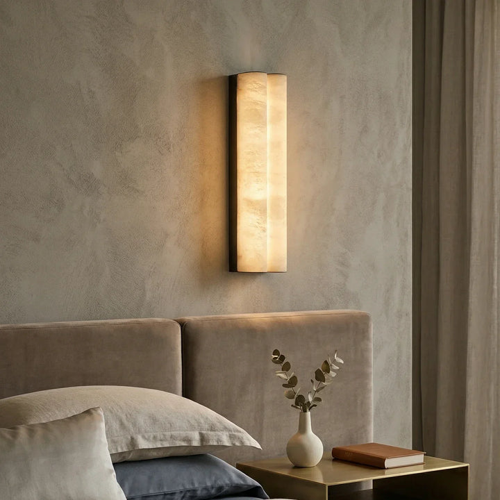 Double Cylinder Alabaster Tubular Wall Sconce