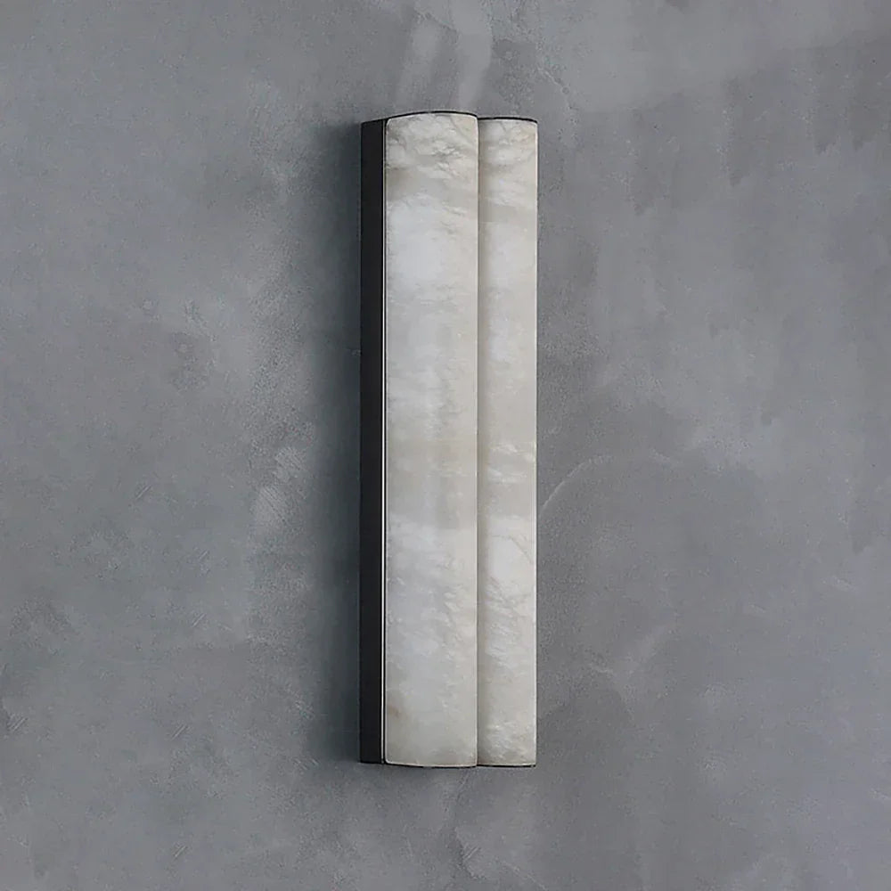 Double Cylinder Alabaster Tubular Wall Sconce
