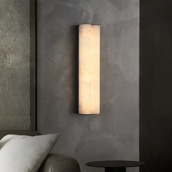 Double Cylinder Alabaster Tubular Wall Sconce