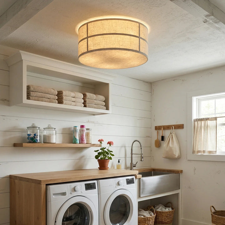 Drum Fabric Ceiling Light