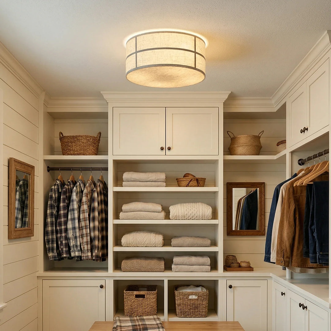 Drum Fabric Ceiling Light