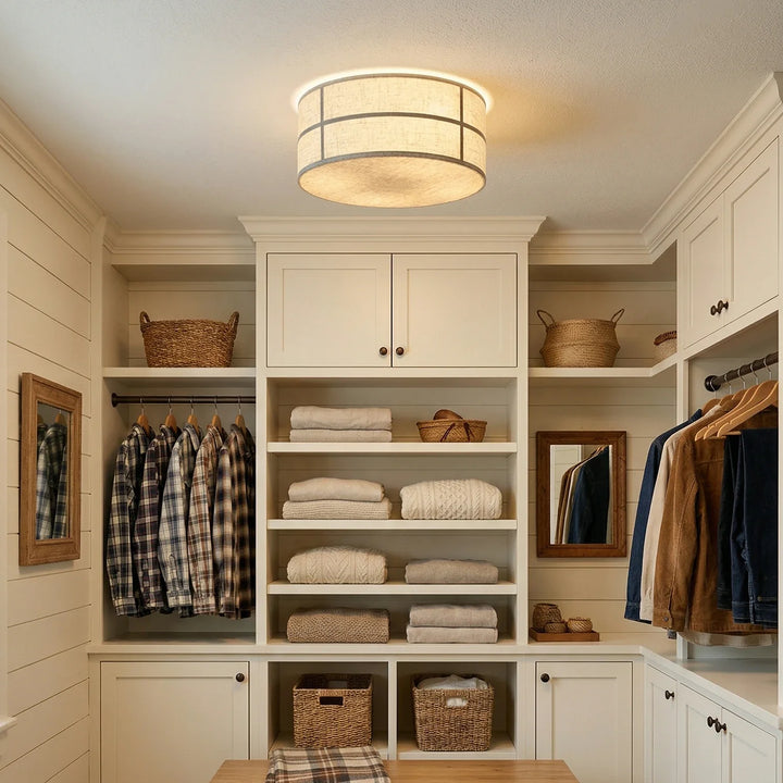 Drum Fabric Ceiling Light