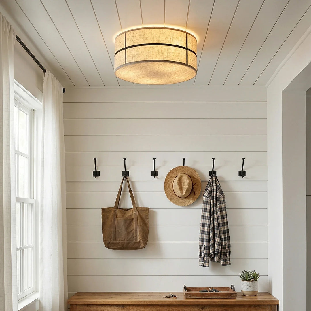 Drum Fabric Ceiling Light
