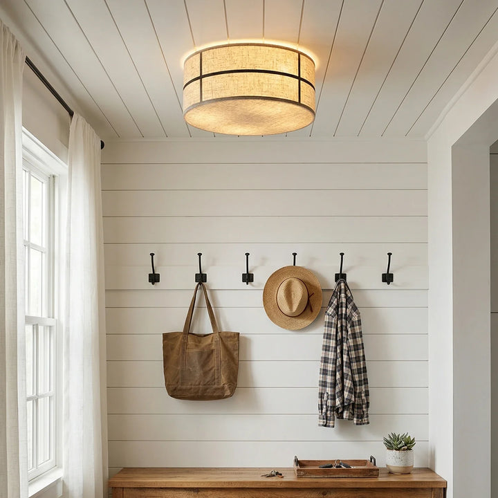 Drum Fabric Ceiling Light