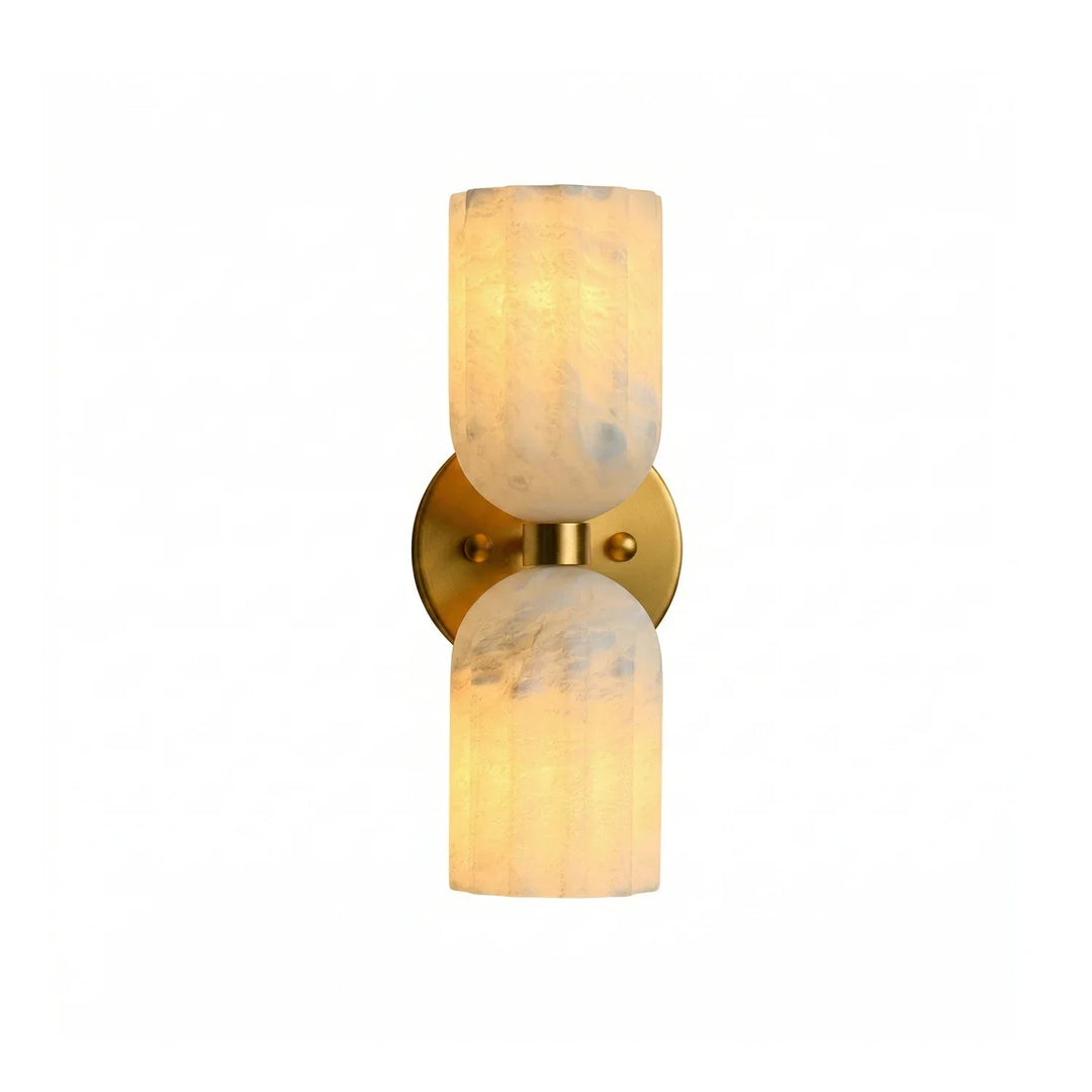 Dual Alabaster Pillar Wall Sconce