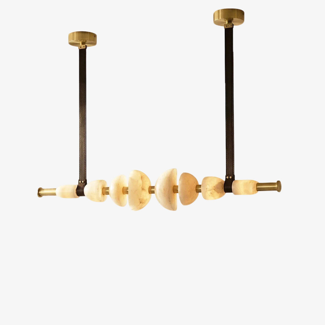 Leather Strap Alabaster Beaded Chandelier