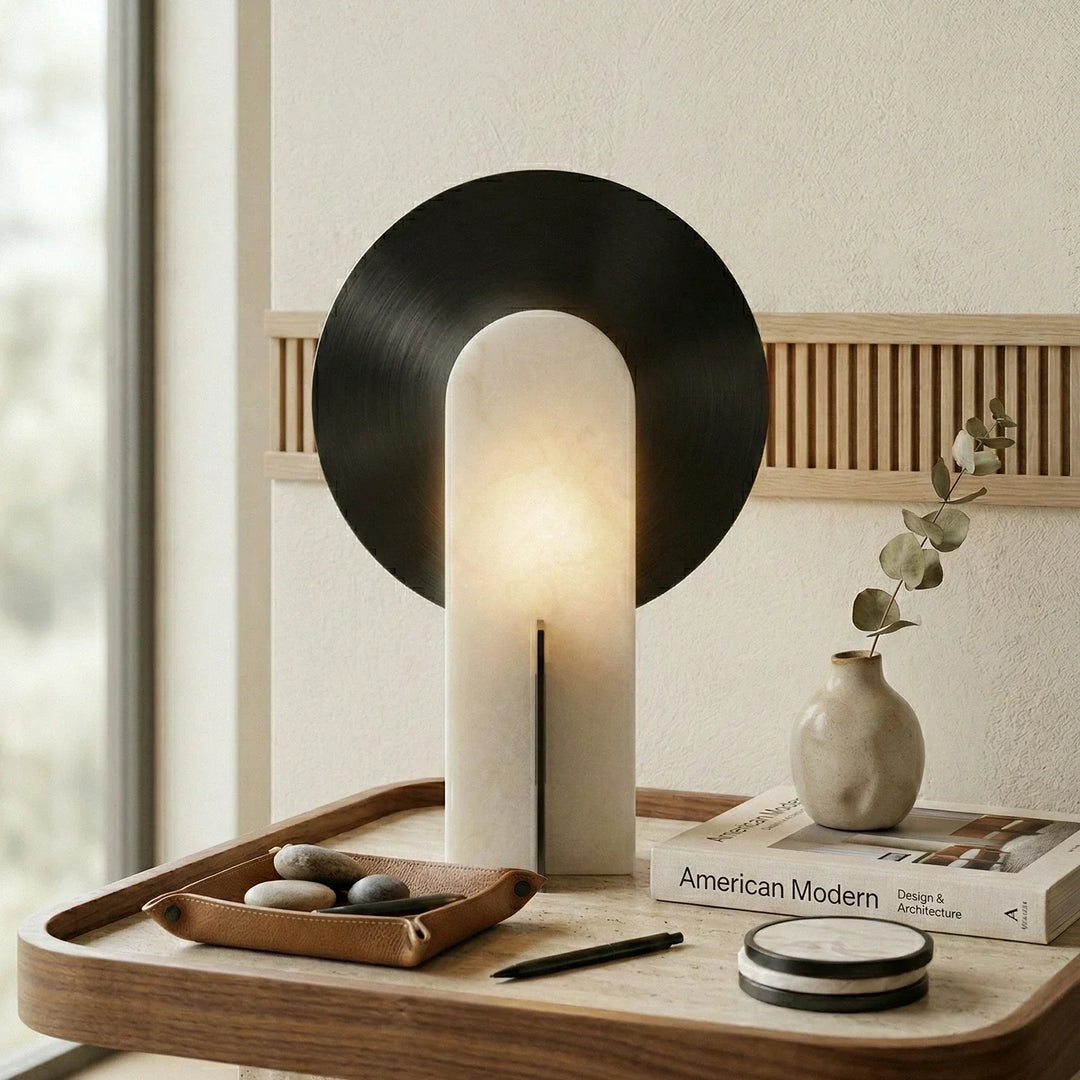 Eclipse Alabaster Oval Table Lamp