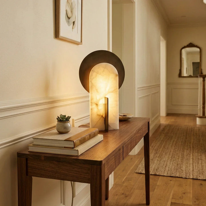 Eclipse Alabaster Oval Table Lamp
