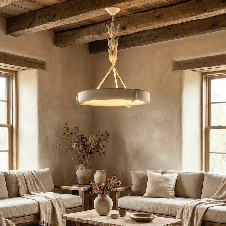 Elodie Plaster Petal Ring Chandelier
