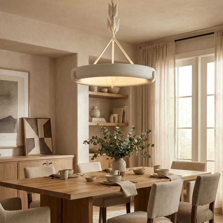 Elodie Plaster Petal Ring Chandelier