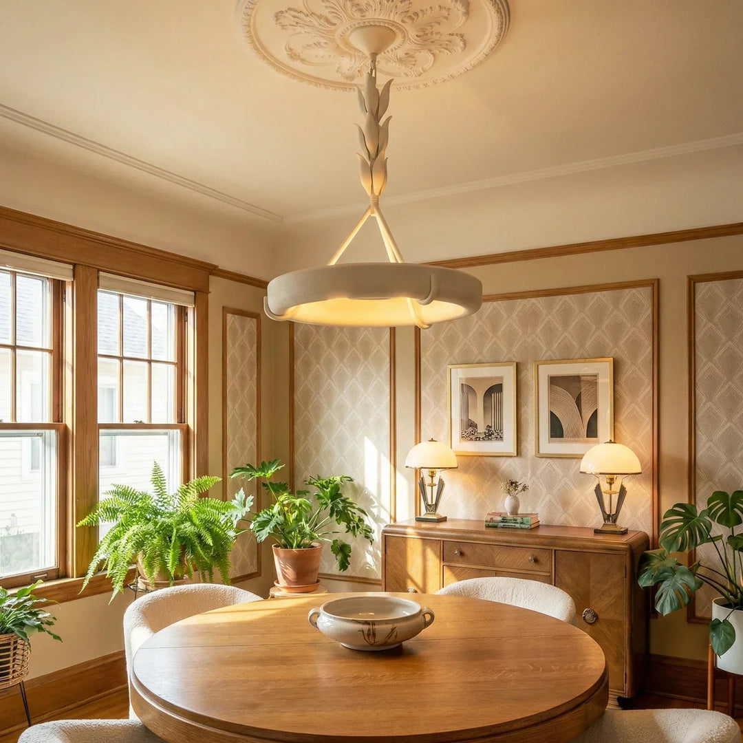 Elodie Plaster Petal Ring Chandelier