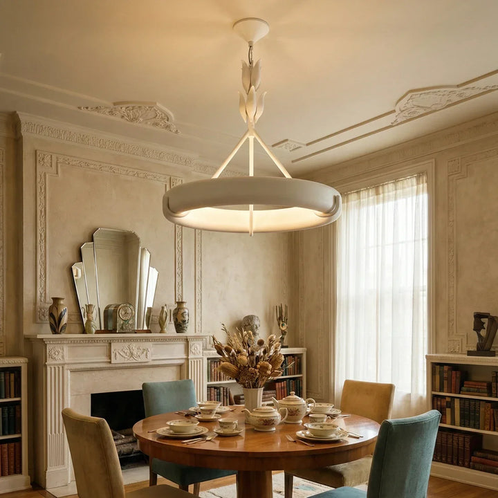 Elodie Plaster Petal Ring Chandelier