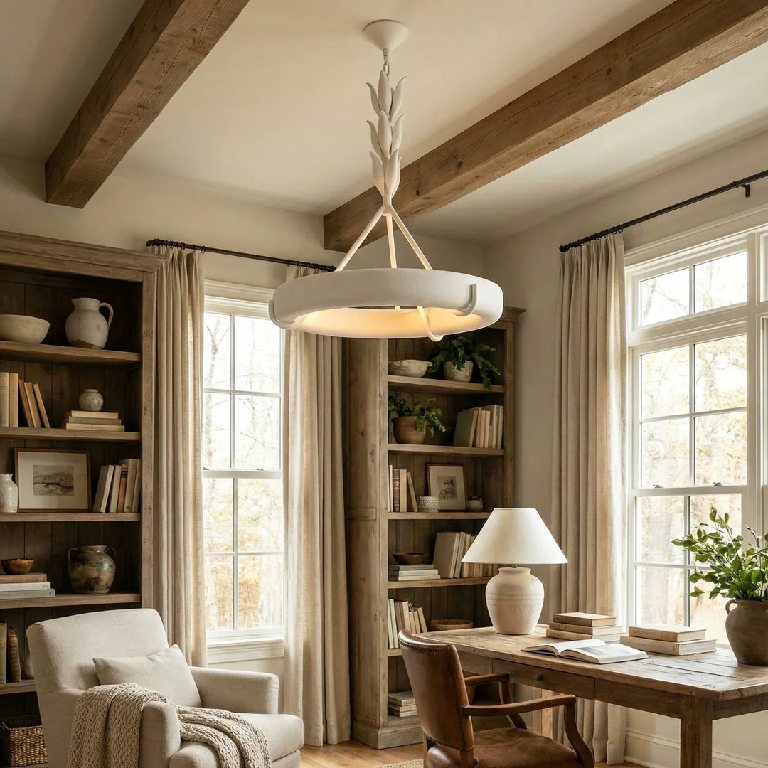 Elodie Plaster Petal Ring Chandelier
